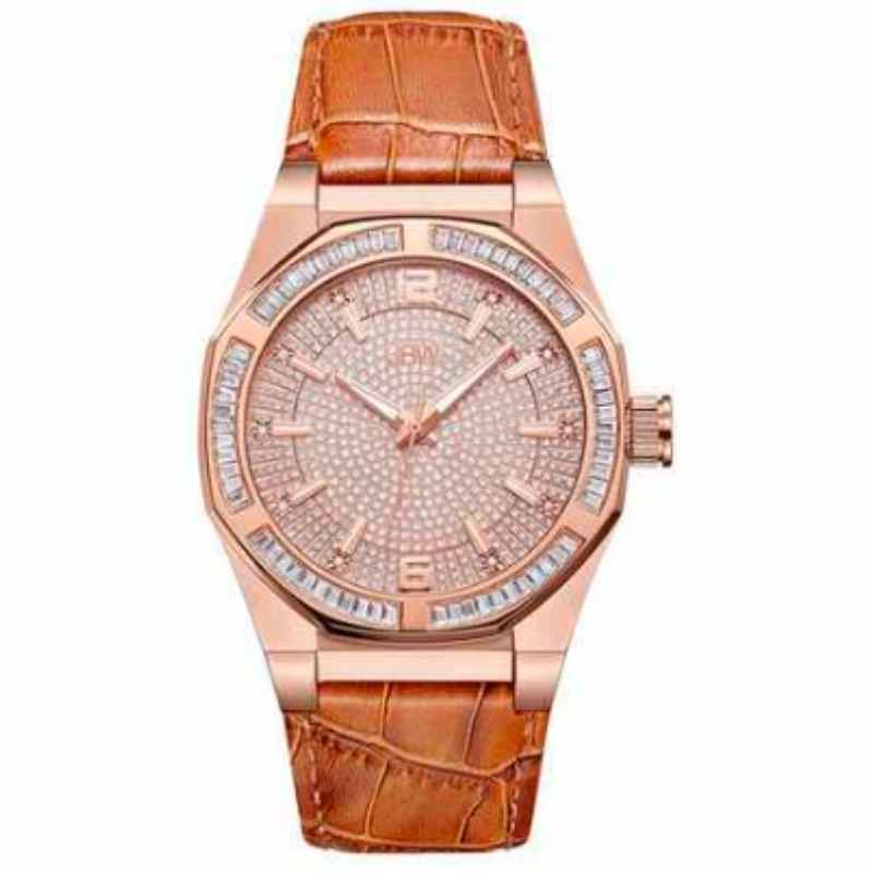 JBW Men's Apollo 0.10 Ctw  18K Rose Gold-Plated Stainless Steel Watch J6350D