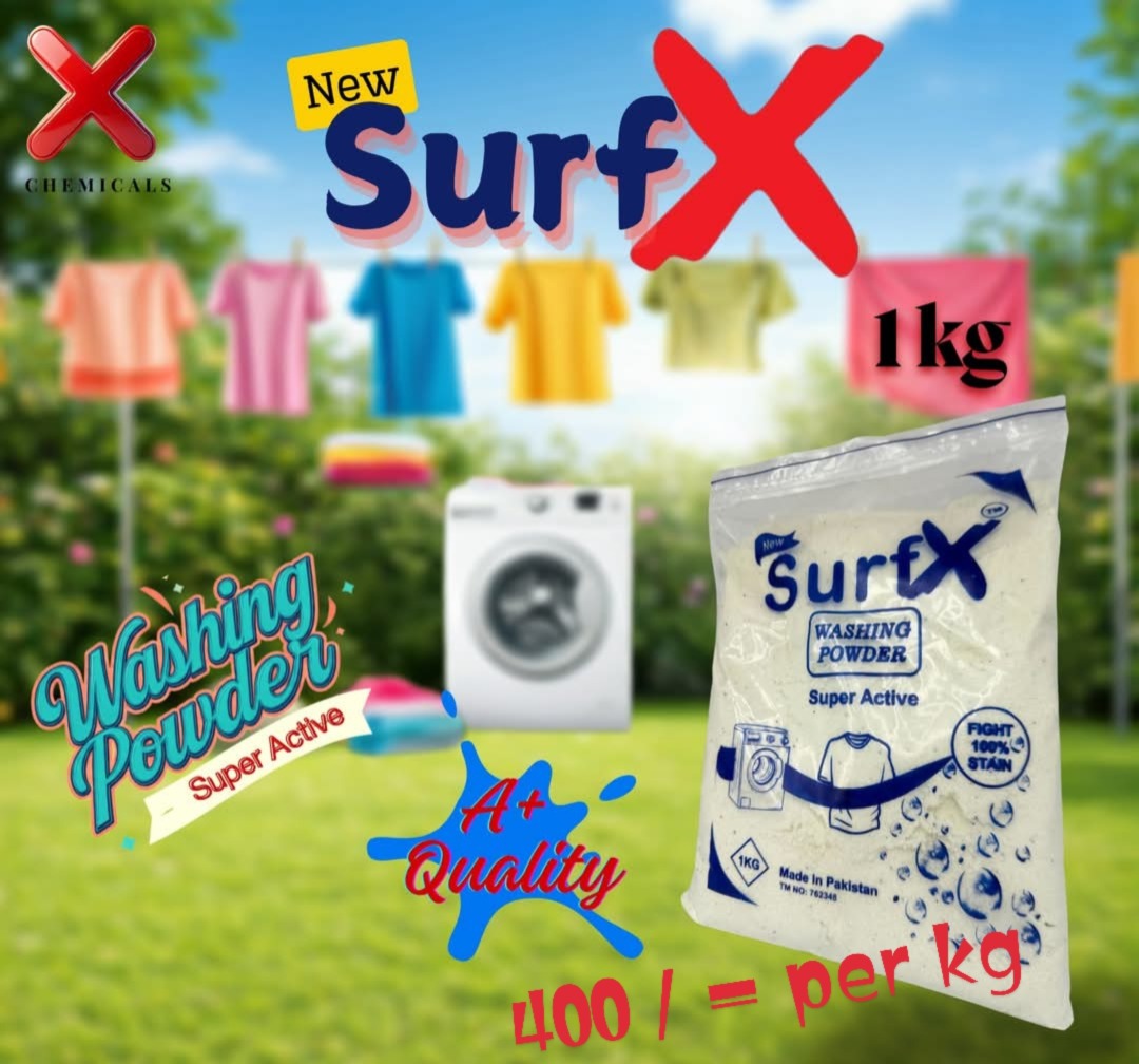 surf X  washing powder- Tough Stain Remover, Brightens Whites, Eco-Friendly Formula