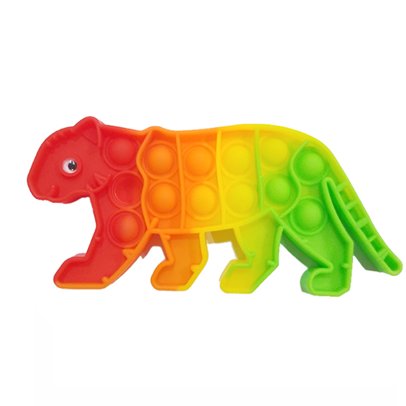 Push Pop Bubble Fidget Spinner Pop It Silicone Toy - 6 inches - Rainbow Tiger