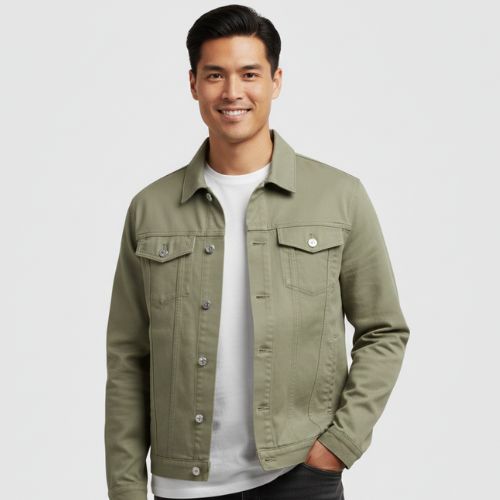 Mercato Olive Green Denim Jacket