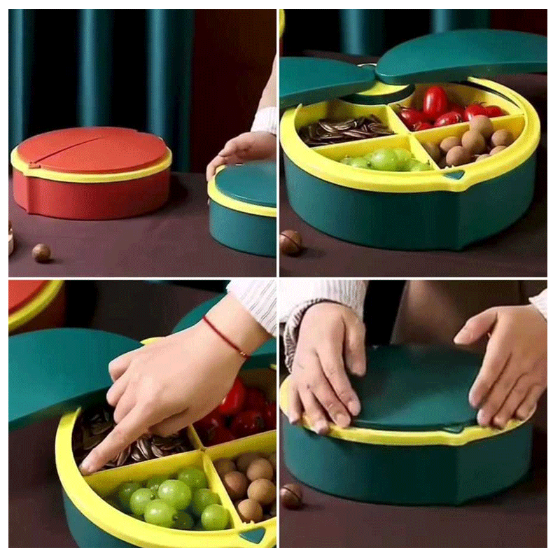 4 Partition Button Press Candy Storage Box