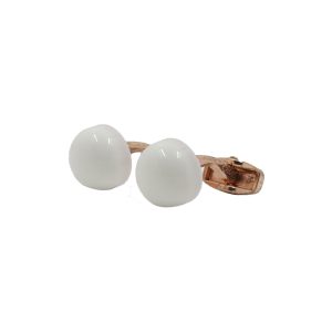 Cufflers Designer Cufflinks CU-4023 – White Circle Design with Free Gift Box