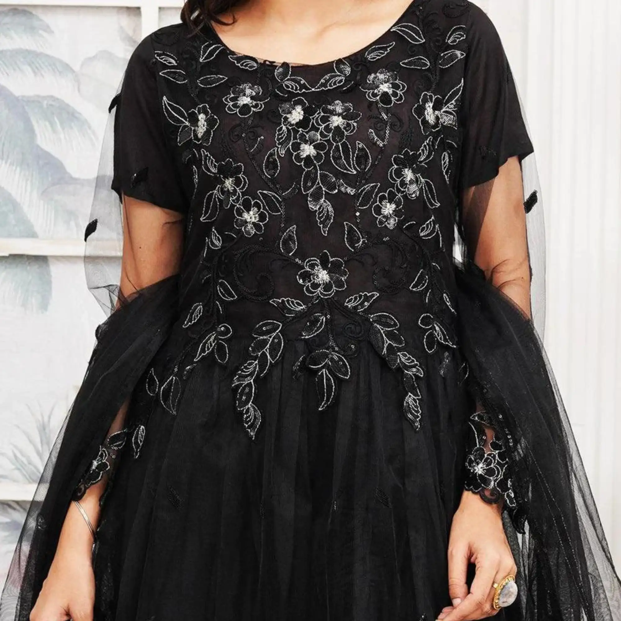 Bint al bilaad Party Wear Fancy Embroidered Suit Ready to Wear Dress for Women Stylish Event Readymade (3 PEICE) #BB-017