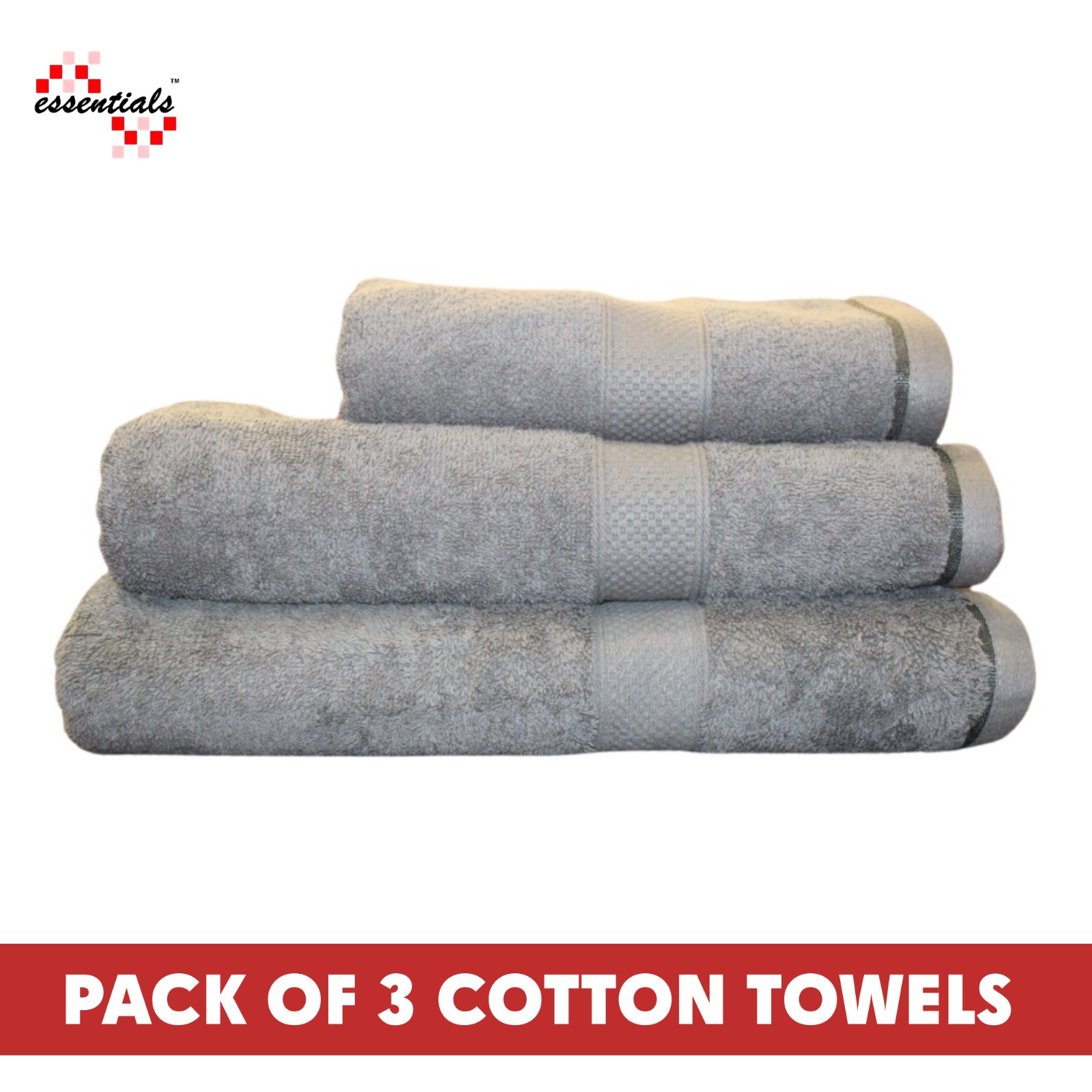 Pack of 3 Premium 100% Cotton Towels - Soft, Absorbent, and Durable Bath Towels Available in 4 Colors with Free Delivery