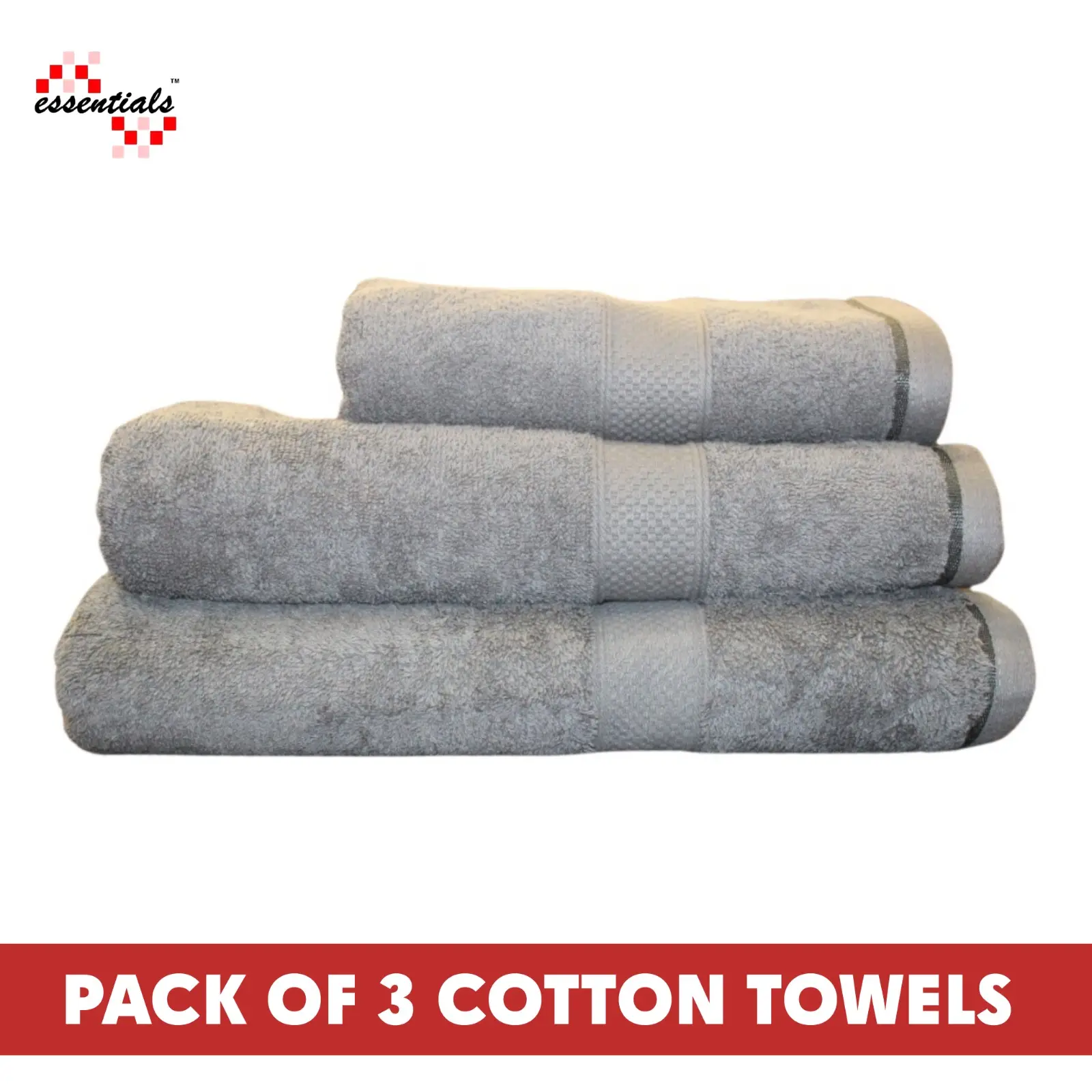 Pack of 3 Premium 100% Cotton Towels - Soft, Absorbent, and Durable Bath Towels Available in 4 Colors with Free Delivery