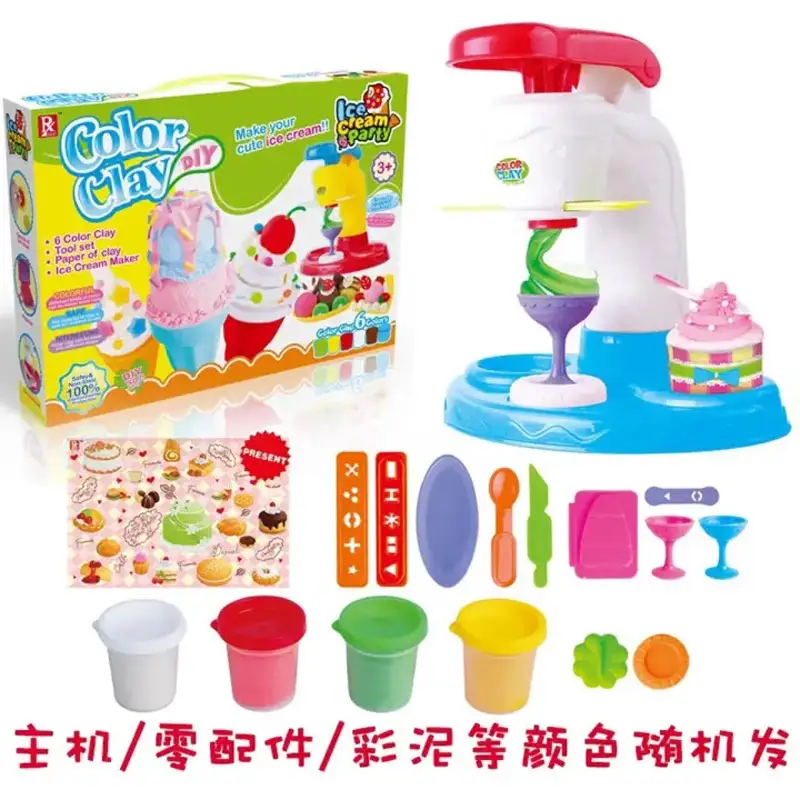 Colour Clay Ice Cream Making Pretend Play Ice Cream Set + Ice