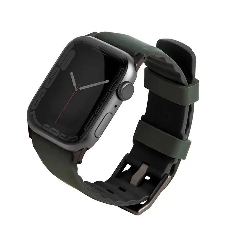 Uniq Linus Airosoft Silicone Apple Watch Strap for Series 1-8 SE/SE2 49/45/44/42MM – Moss (Green)