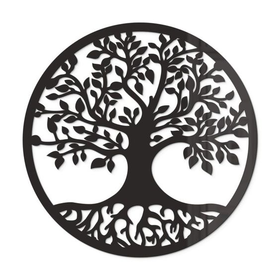 Tree of Life - Roots Decor Wall Art - Indoor and Outdoor Home Bedroom or Kitchen Decorations, Modern Wall Sculpture Art Round for Living Room (S)