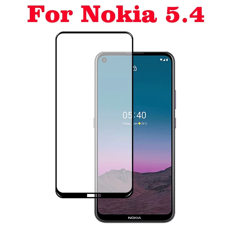 Mofi Premium Tempered Glass for Nokia 5.4 Full Coverage Screen Protectors 2.5D 9H – Black