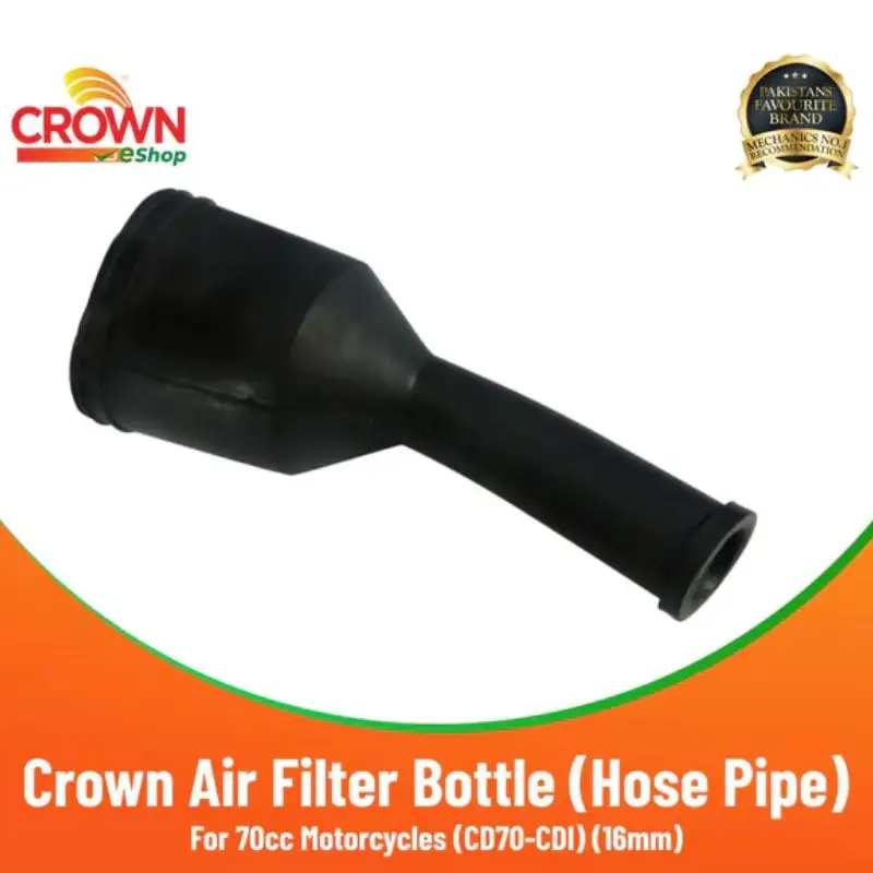 Crown Air Filter Bottle (Hose Pipe) 16mm for 70cc Motorcycles (CD70-CDI)