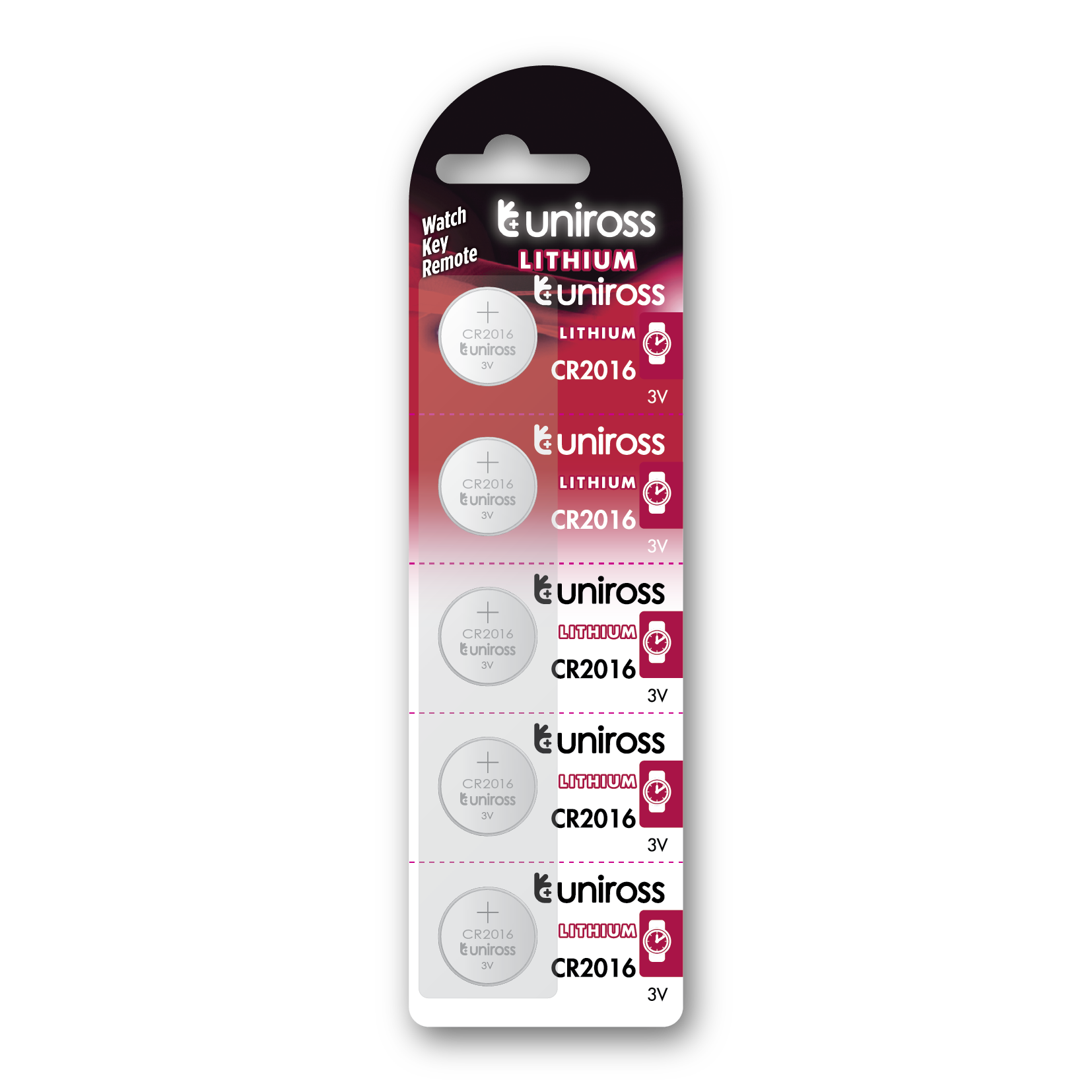 Uniross Original Cr 2016 Lithium Button Coin Battery Cell ( 5 Pcs )