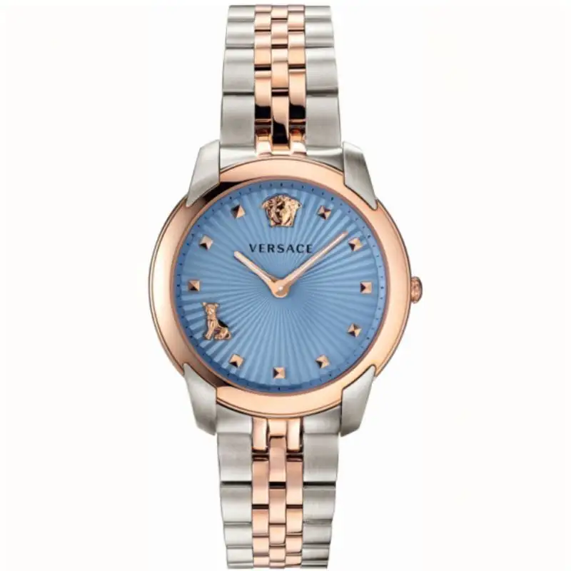 Versace Women’s Quartz Swiss Made Two-tone Stainless Steel Blue Dial 38mm Watch VELR00619