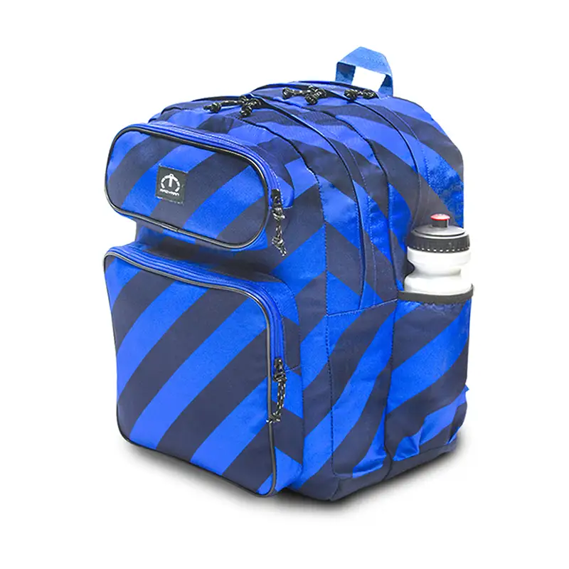 MAIYAAN Blue Cross Lines School Backpack  Class 5-10