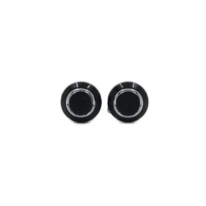 Cufflers Designer Cufflinks CU-4006 with Free Gift Box – Black and Silver Circle Design