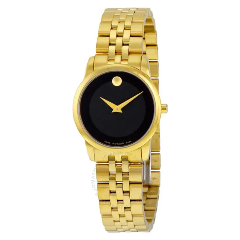 Movado Women’s Quartz Swiss Made Stainless Steel Black Dial 28mm Watch 0607005