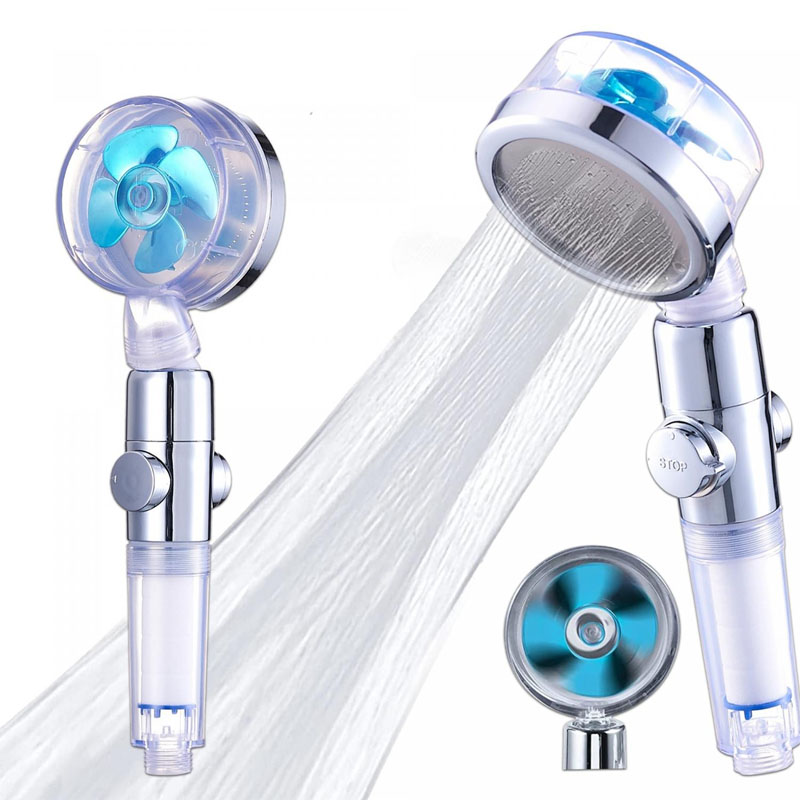 Pressurized Shower Head Turbine Shower Accessories One Piece Water Stop