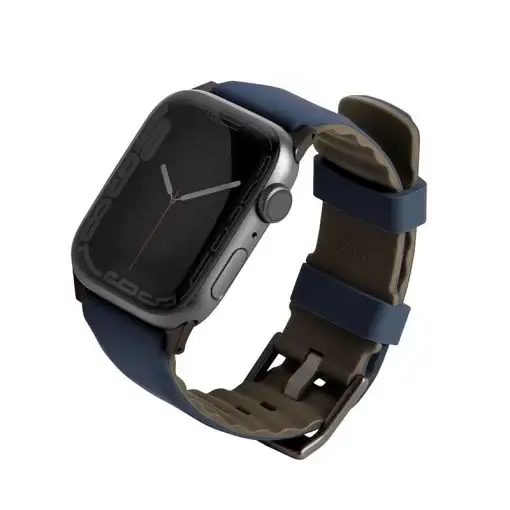 Uniq Linus Airosoft Silicone Apple Watch Strap for Series 1-8 SE/SE2 49/45/44/42MM – Nautical (Blue)