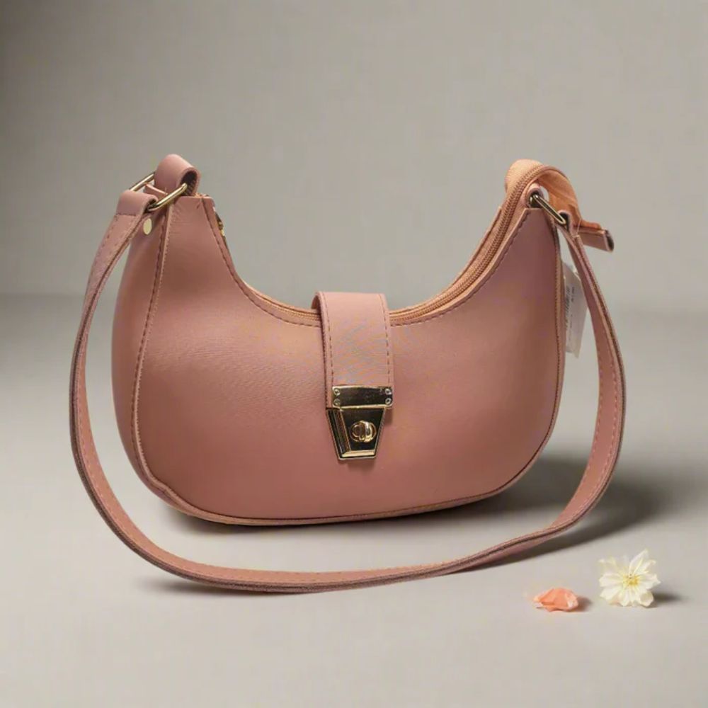 Pink Crescent Shoulder Bag