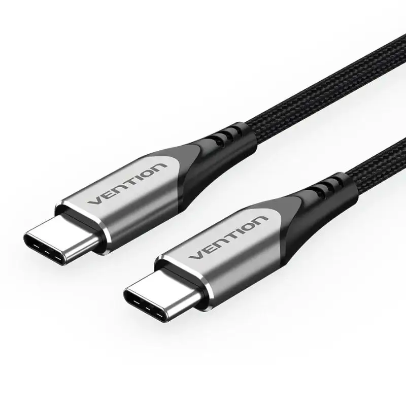 Vention USB 2.0 C Male to C Male  5A Cable 1M Gray Aluminum Alloy Type