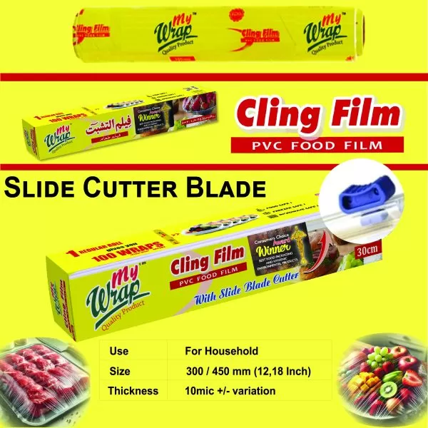 Cling Film Slide Blade Cutter Box with Roll