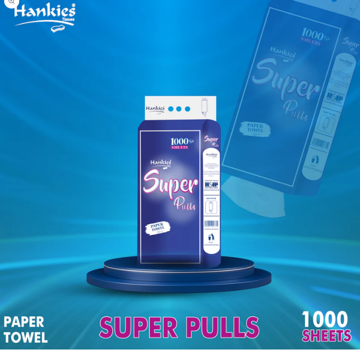 Hankies Super Pulls Paper Towels – 1000 Sheets, Hanging Pack
