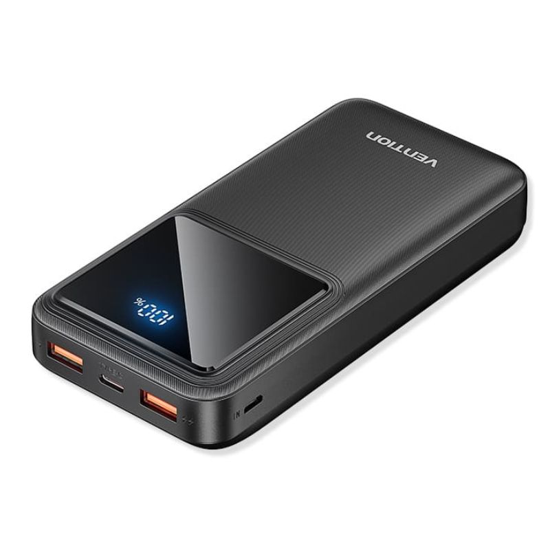 Vention 20000mAh Power Bank (Micro-USB + USB-C + USB-A + USB-A) | Quick Charge 3.0 | 22.5W | LED Display
