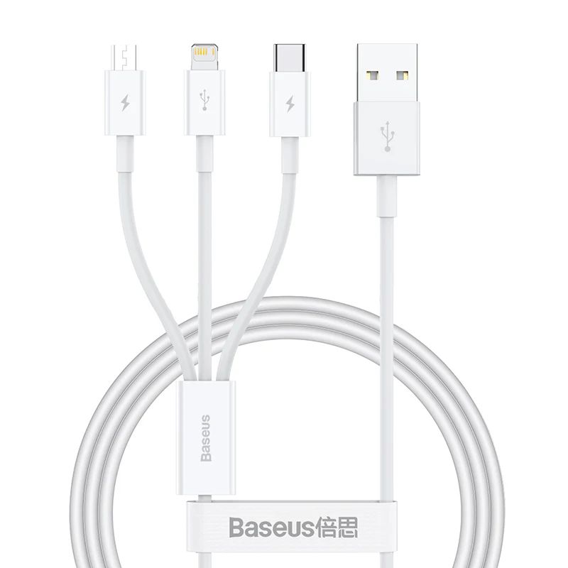 Baseus Superior Series Fast Charging Data Cable USB to M+L+C 3.5A 1.5m