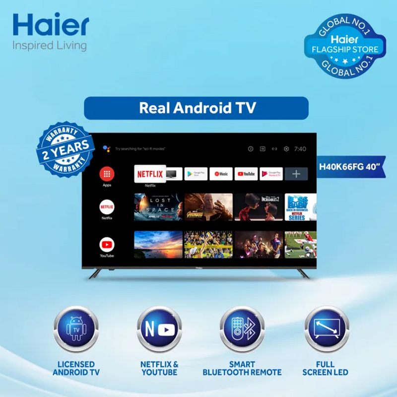 Haier H40K66FG 40" Inch Android LED TV With Official Warranty