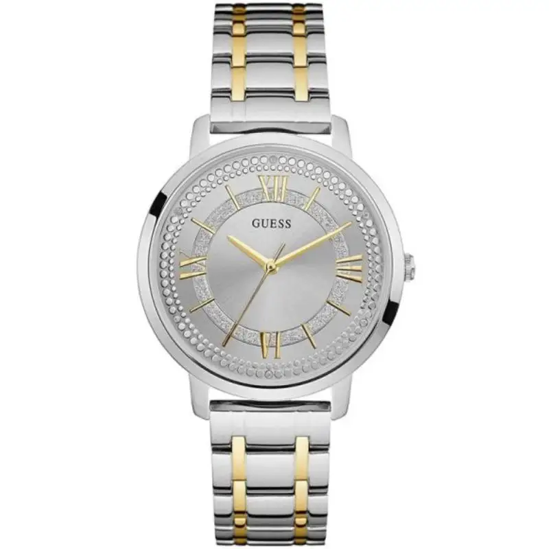 Guess Women’s Quartz Two Tone Stainless Steel Silver Dial 40mm Watch W0933L5