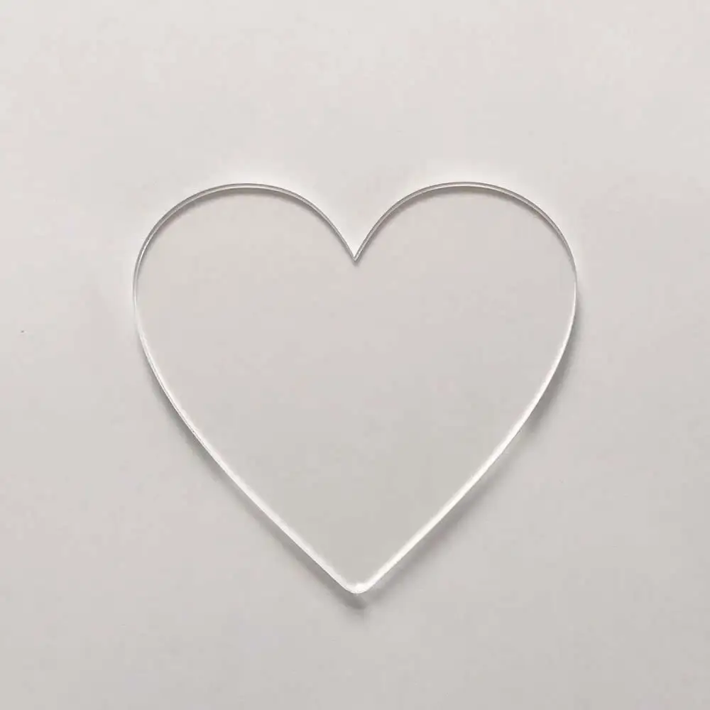 Clear Acrylic Sheet Round 8 inches Heart Panel Thick 2 mm Acrylic Board For Art & Craft and Glass Painting