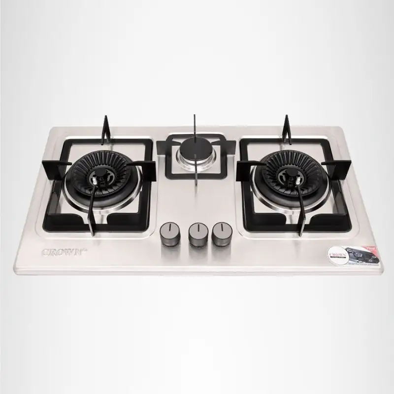 Crown CR 13 Silver 3 Burner Built In Hob With Official Warranty