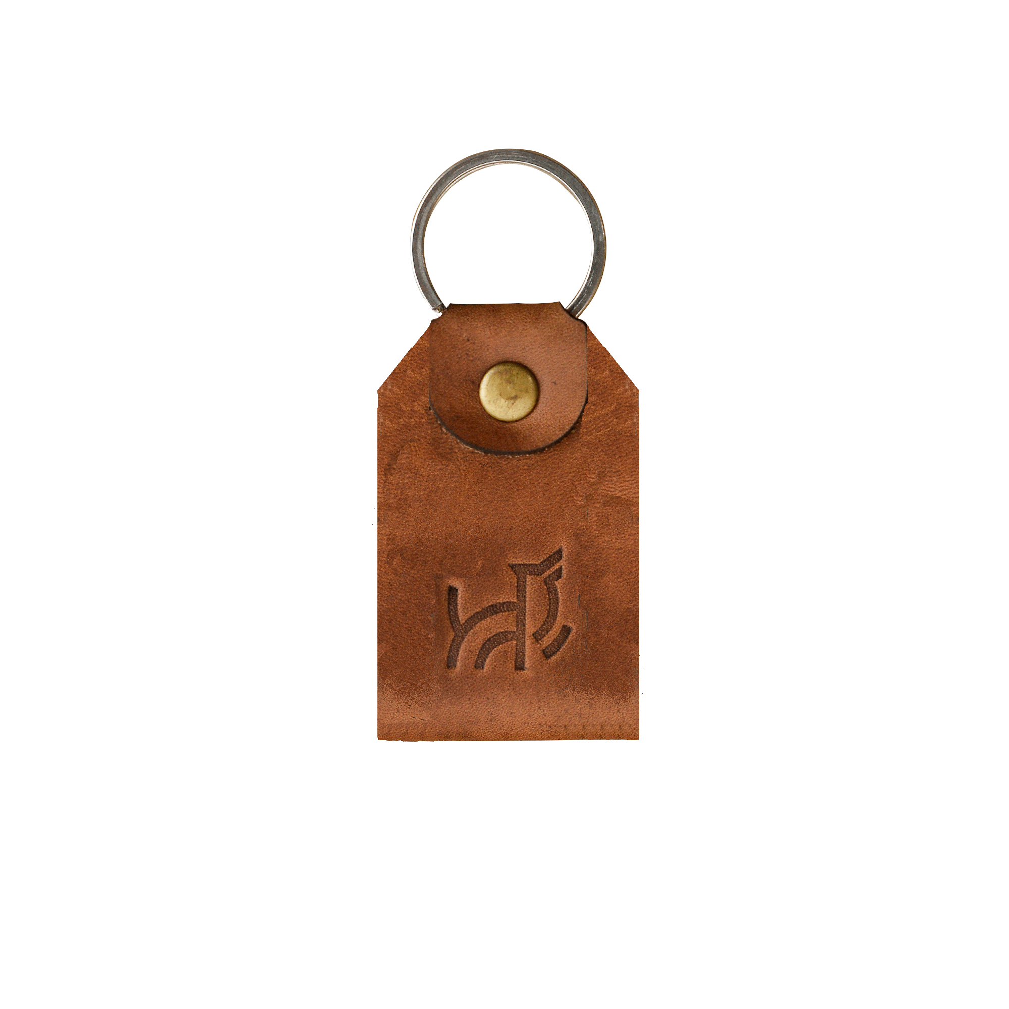 WOLF Minimalist Leather Keychain - Mini Size