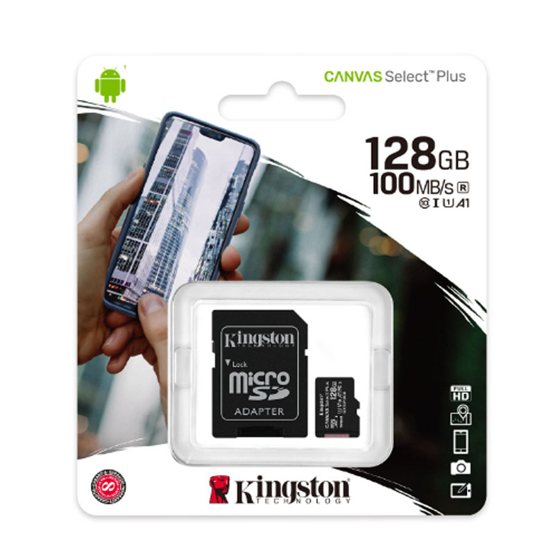 Kingston 128GB Micro SD Card 100MB/s Class 10