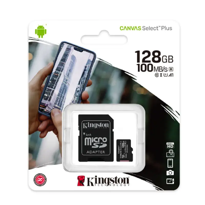 Kingston 128GB Micro SD Card 100MB/s Class 10