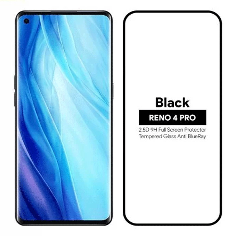 Mofi Oppo Reno 4 Pro 2.5D 9H Full Screen Protectors Tempered Glass Anti BlueRay Black