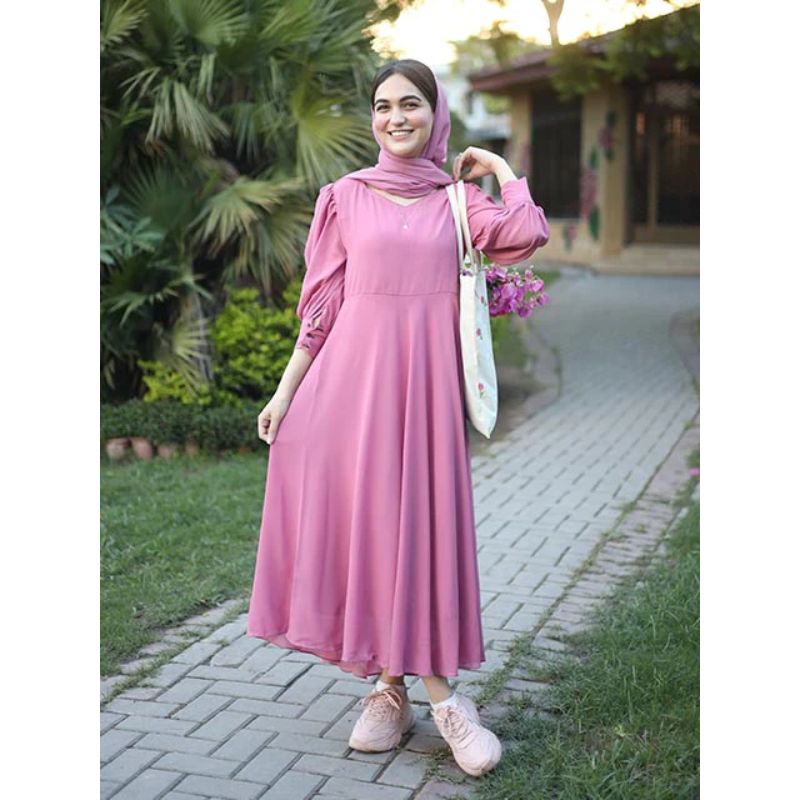 Nazmina (FR-419) Pink Dreams With Scarf