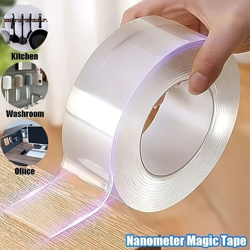 Double Sided Tape Transparent - Double Sided Tape - Washable Silicon Transparent Tape - Traceless Tape - Nano Tape
