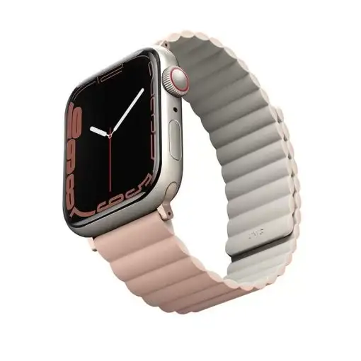 Uniq Revix Reversible Magnetic Apple Watch Strap Series 1-8 SE/SE2 41/40/38 MM – Blush (Pink/Beige)