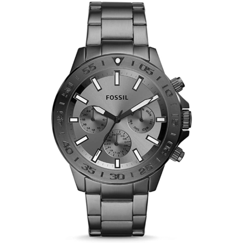 Fossil Bannon Multifunction Gray Stainless Steel Gray Dial Chronograph Quartz Watch for Gents – BQ2491