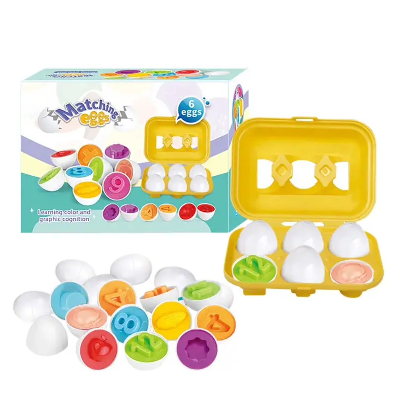 Numbers And Colors Matching Eggs Toy -  6 Eggs
