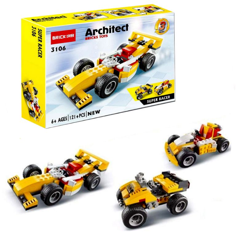 Imported 121 Pcs New 3 in 1 Super Racer Architect Bricks Toy