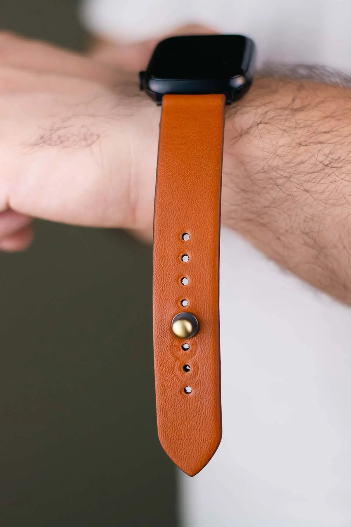 Waji's | Tan Orange Apple Watch Strap - Pure Leather Strap