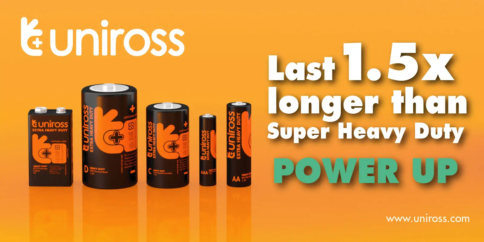 Uniross Original "AAA" Size Extra Heavy Duty  Battery Cell ( 4 Pcs )