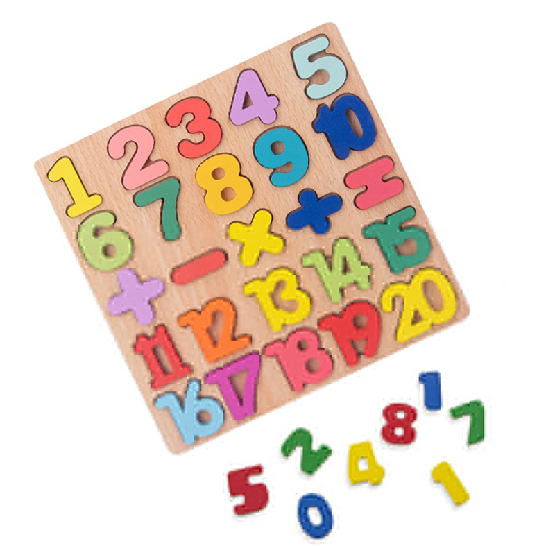 123 Numbers - Thick Wooden 3D Board Puzzle - 20 cm