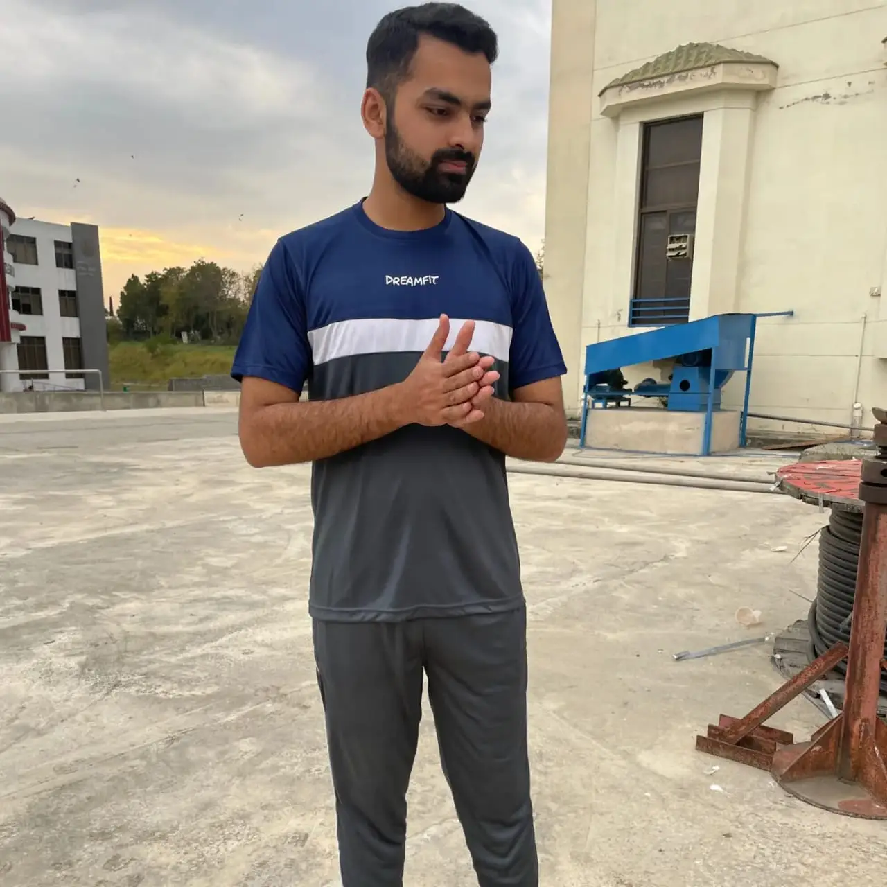 DreamfitApparels Drifit tracksuit Grey-navy Combo.