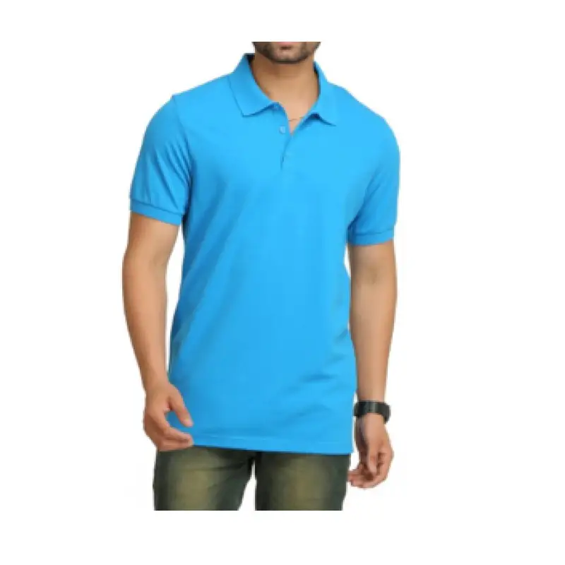 Vaya Clothing Basic Plain Sea Blue Basic Polo T-Shirt