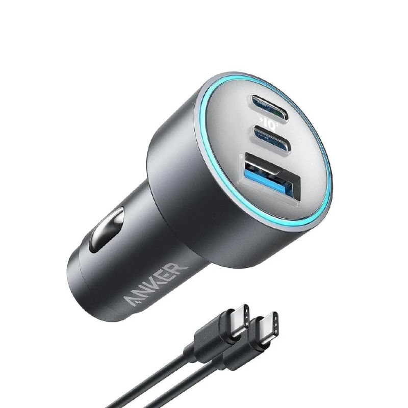 Anker 335 Car Charger 3-Port (2 Usb-C + 1 Usb-A), 67w Max Output, Charge 3 Devices Quickly