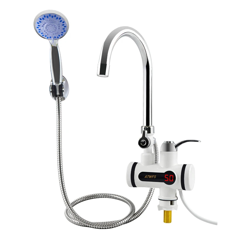 Instant Electric Water Heater Tap with Shower, Mini Geyser Faucet