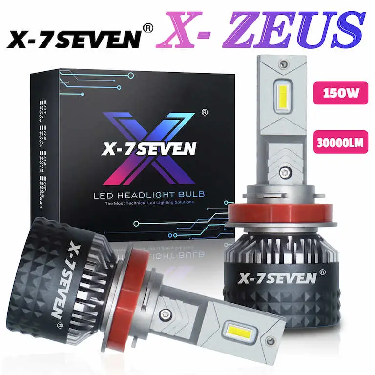 H4 - X-7SEVEN - Zeus Series LED Headlights - High/Low Beam - 6500k - 650% Brighter - One Year Warranty