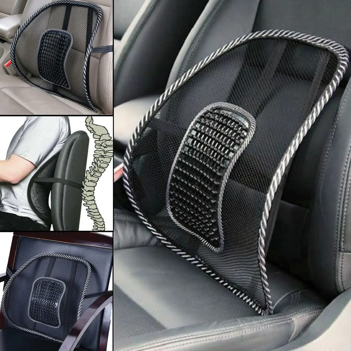 Back Support Chair Massage Cushion Mesh 1pc